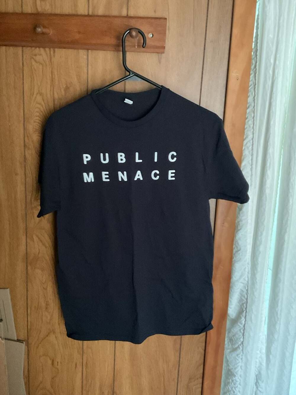 Public Menace Block Text Graphic Tee // Grunge Streetwear M